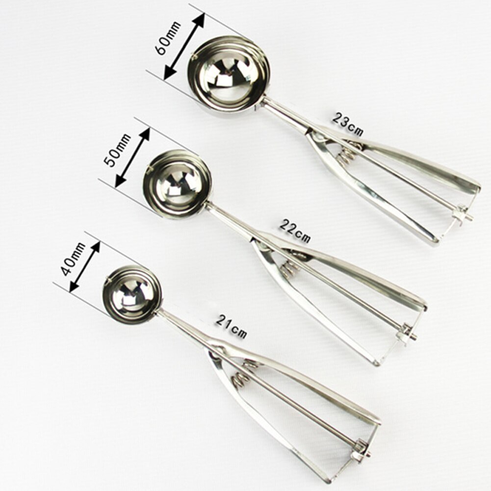 Silver Kitchen Ice Cream Scoop Potato Scoop Stainless Steel Spoon Ice Cream Making Ball Maker Kitchen Accessories
