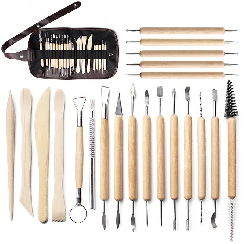11/21/25Pcs Polymer Clay Tools Clay Sculpting Kit Sculpt Smoothing Wax Carving Pottery Ceramic Shapers Modeling Carved Tool: 21Pcs