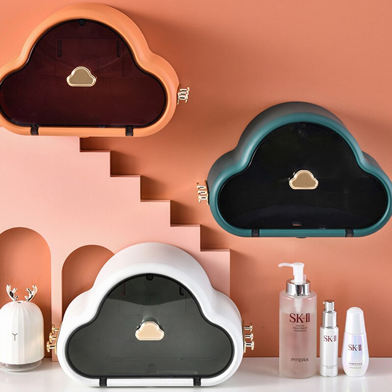 Bathroom Toilet Wall Mounted Tissue Box Paper Holder Toilet Dispenser Wall Mounted Roll Paper Storage Box Free Punching