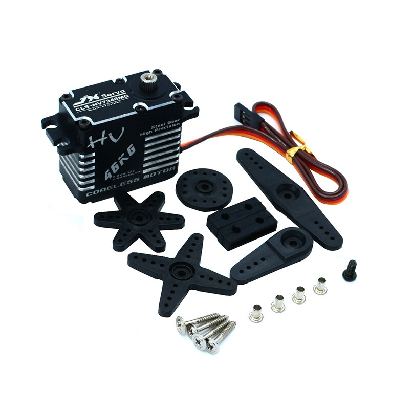 1PC JX CLS-HV7346MG 7.4V 46kg Coreless High Precision Steel Gear Full CNC Digital Servo for DIY RC Car Helicopter Car Crawler