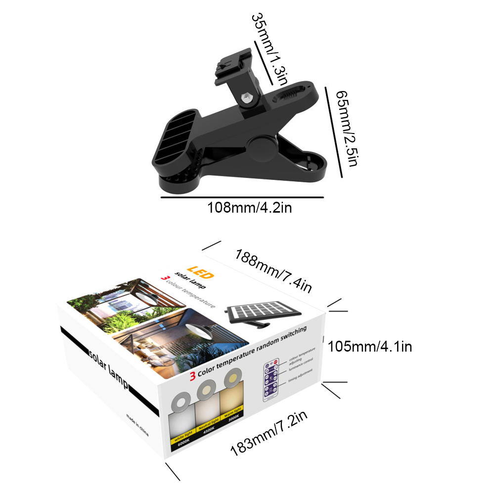 Op zonne-energie clip-on paraplulamp Afstandsbediening Paraplustoklicht IP65 Waterdichte LED-parasolverlichting voor tuindecoratie