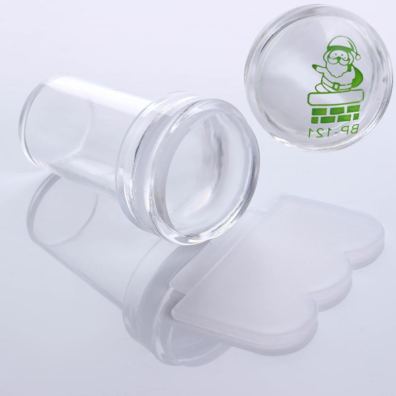 1Pc Silicone Head Nail Art Stamper Scraper Clear Jelly Silicone Stamper for Nail Stamping Plate Scraper Nail Art Tools: 33