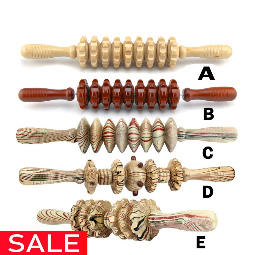Användbar sport helkroppsmuskelmassager trä roller stick triggerpunkt återställningsverktyg deep relax redskap massage stick