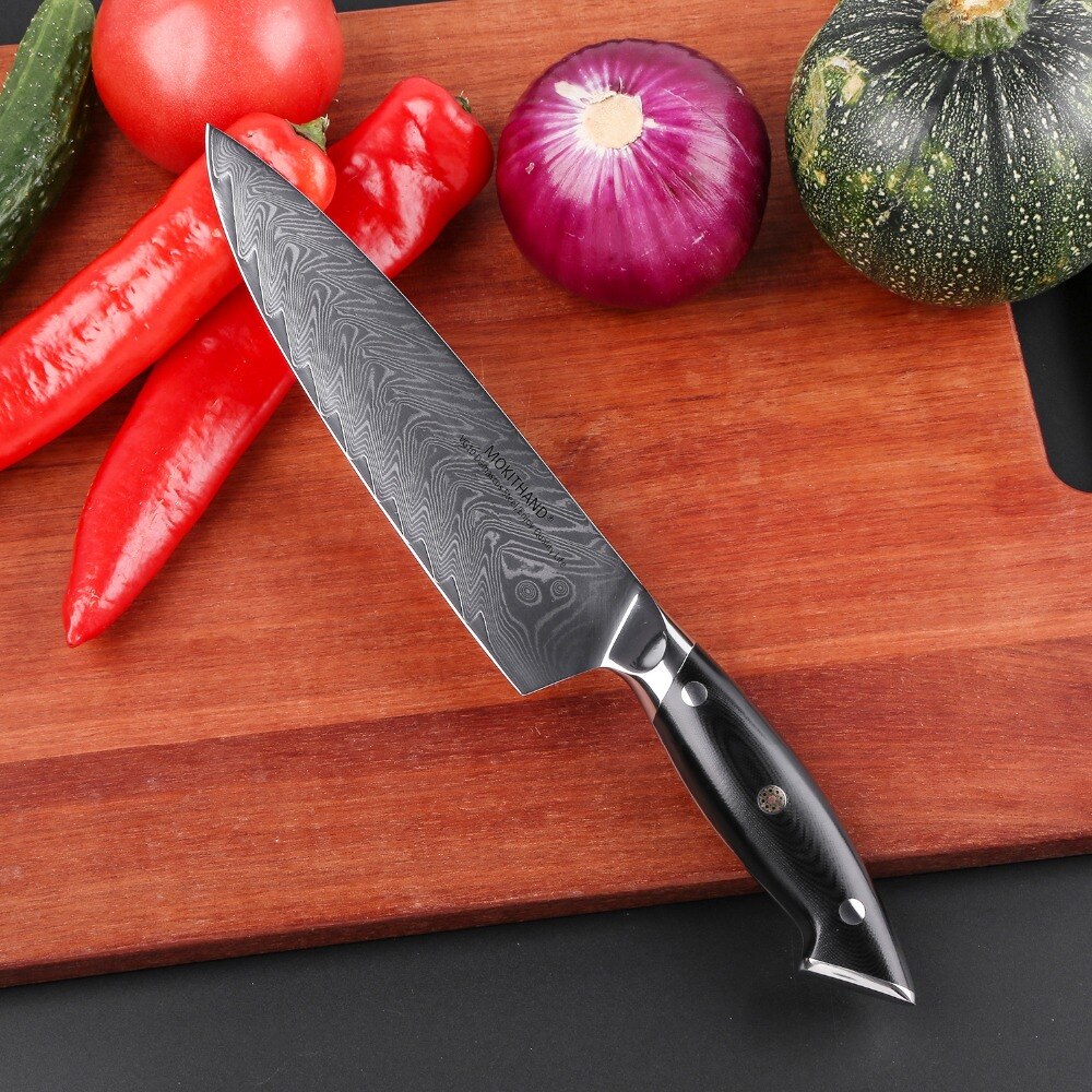 Mokithand 8 Inch Damascus Steel Chef Knives High Carbon Japanese Kitchen Knife Stainless Meat Fish Filleting Knife