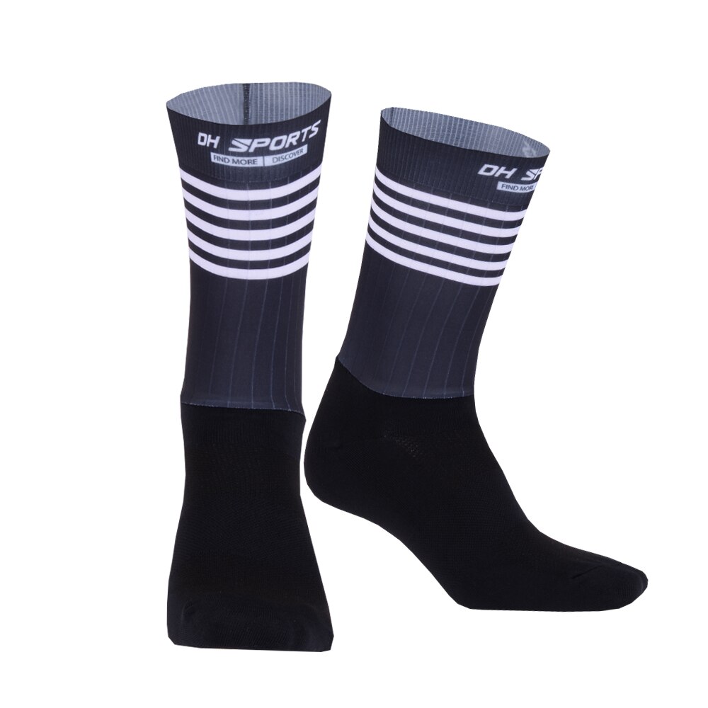 Stijlvolle Professionele Anti Slip Fietsen Sokken Mens Vrouwen Antislip Fiets Wandelen Camping Running Sport Sokken: Black