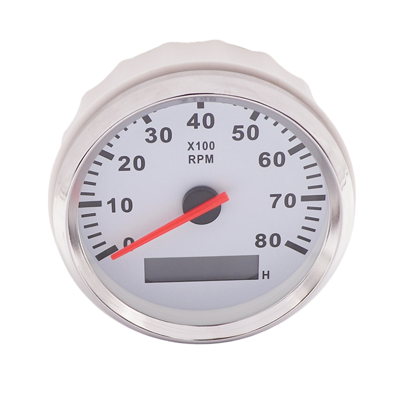 Auto Boot Drehzahlmesser Marine Tacho Meter Gauge LCD Betriebsstundenzähler 12V/24V Für Auto Auto Boot Lkw 8000 RPM