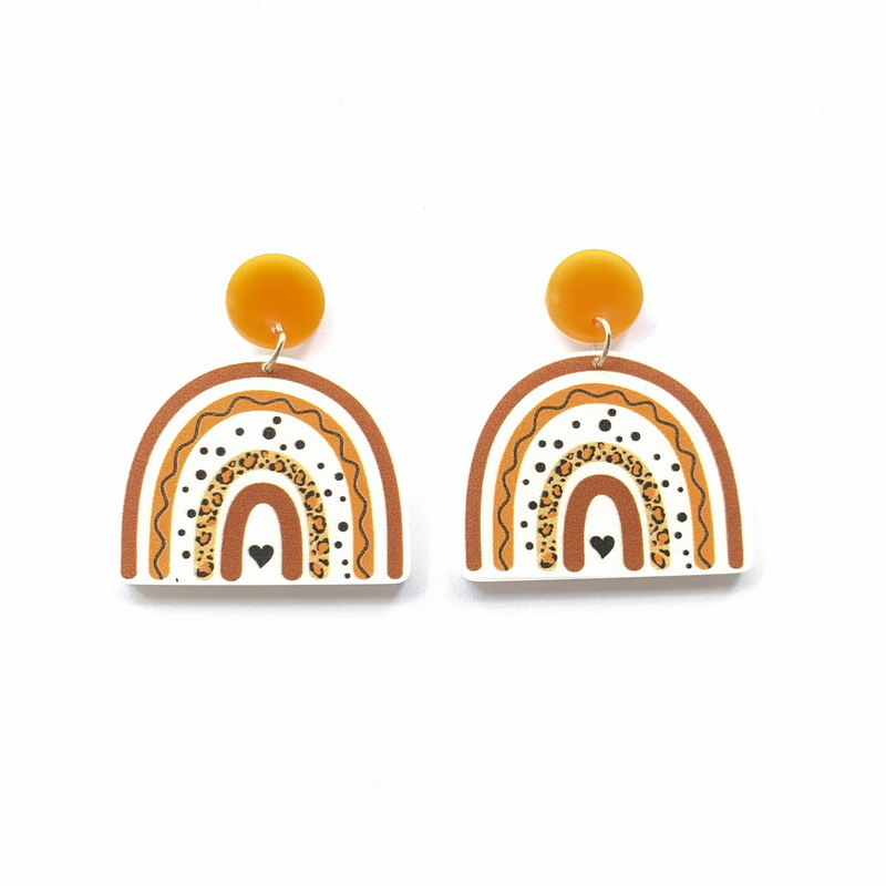 Donarsei moda colorido arco-íris brincos para as mulheres bonito dos desenhos animados nuvem coração gota balançar brincos presente: style 7 color 02