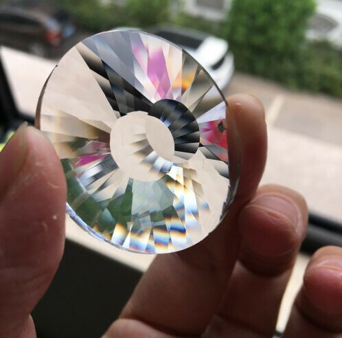 12pc Ronde Facet 45mm Clear Crystal Criss Prism Suncatcher Glas Kroonluchter Hanger