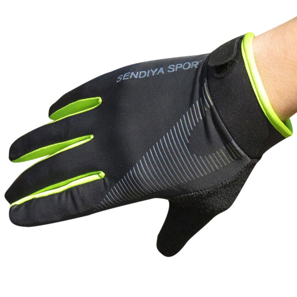 1 paire vélo vélo gants plein doigt écran tactile hommes femmes gants de VTT respirant été mitaines S55: green / M