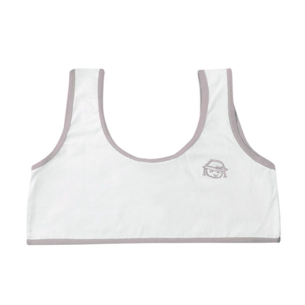 Lovely Baby Girls Tanks Printing Underwear Bra Vest Cotton Children Underclothes Sport Undies Camisoles 1220: Gray