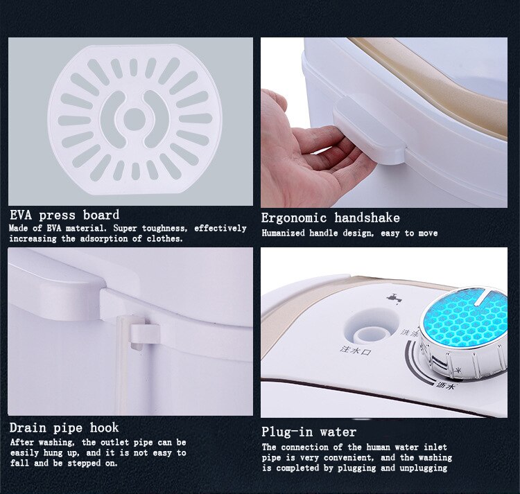 Mini lavadora semiautomática para el hogar, con secado rápido, 190-250w, XPB45-588 de deshidratación, ZG