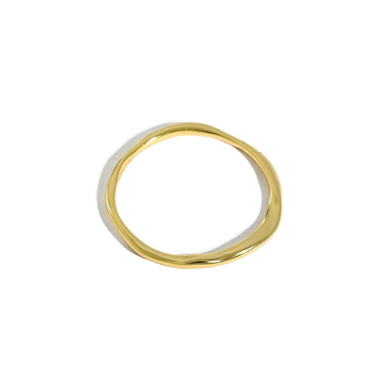 S&#39;STEEL geometryczne pierścienie Ley 925 srebro dla kobiet minimalistyczny nieregularny złoty pierścień Boucle D&#39;oreille Argent biżuteria prezenty: 15 / Gold Color