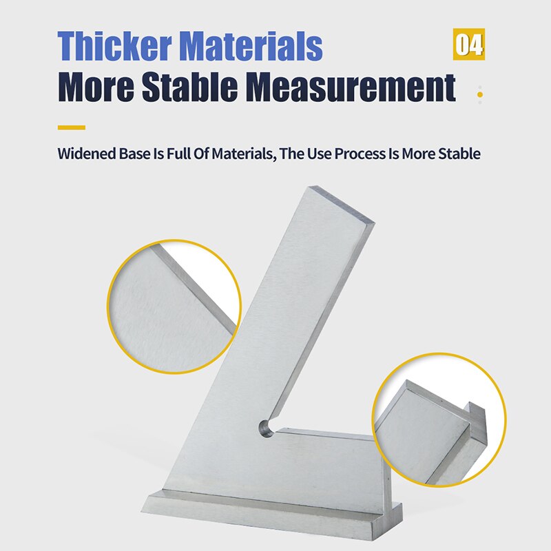 60 Graden Hoek Platte Rand Vierkante Hoek Heerser Metalen Vierkante Heerser Rand Staal Meten Tool Carpenter Vierkante Markering Heerser Gereedschappen