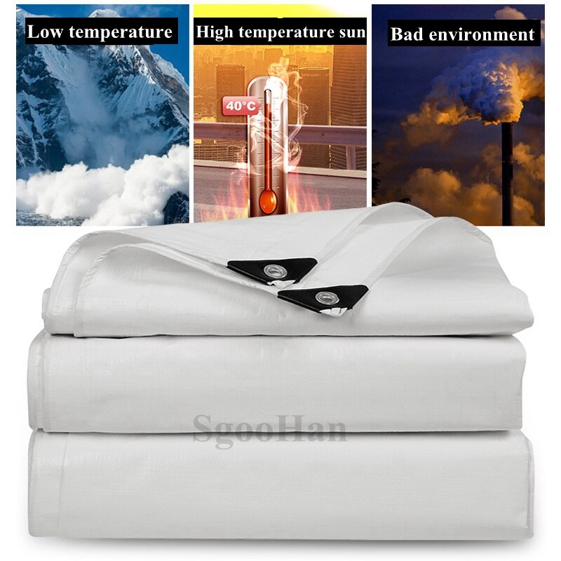 Bâche PE blanche imperméable en tissu, auvent d'extérieur pour camion, auvent de jardin, plantes succulentes, couverture de maison pour animaux de compagnie, voiles d'ombrage imperméables