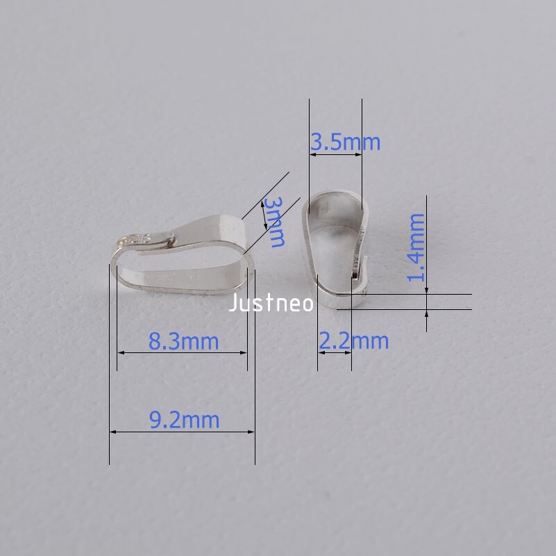 Solid 925 Sterling Zilveren Snap Op Lock Bail Hanger Sluiting, Sieraden Diy Zilver Bevindingen/Onderdelen