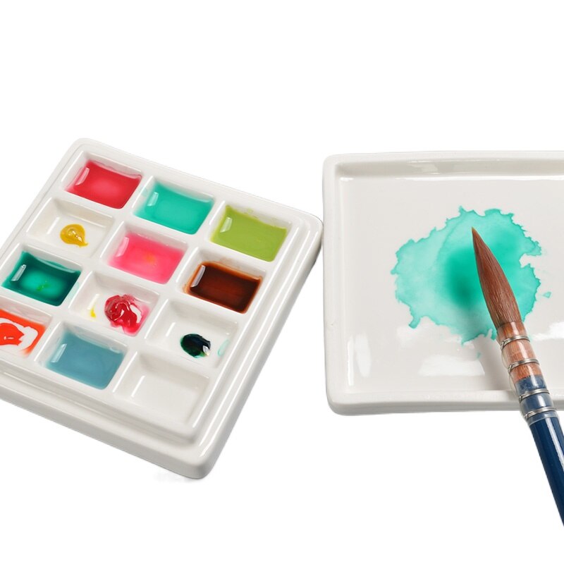 Schmincke Watercolor Palette Painting Ceramic Palette with Lid Multifunctional Art Paint Box Pintura Art Supplies Painting Set