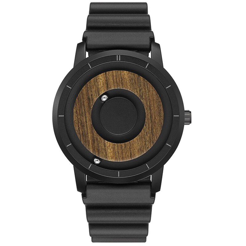 Echt Holz Uhr Kreative Holz Zifferblatt Männer Uhren Magnetische Magnet Metall Ball EUTOUR Mens Retro Quarzuhr Männlichen Saat reloj: 13