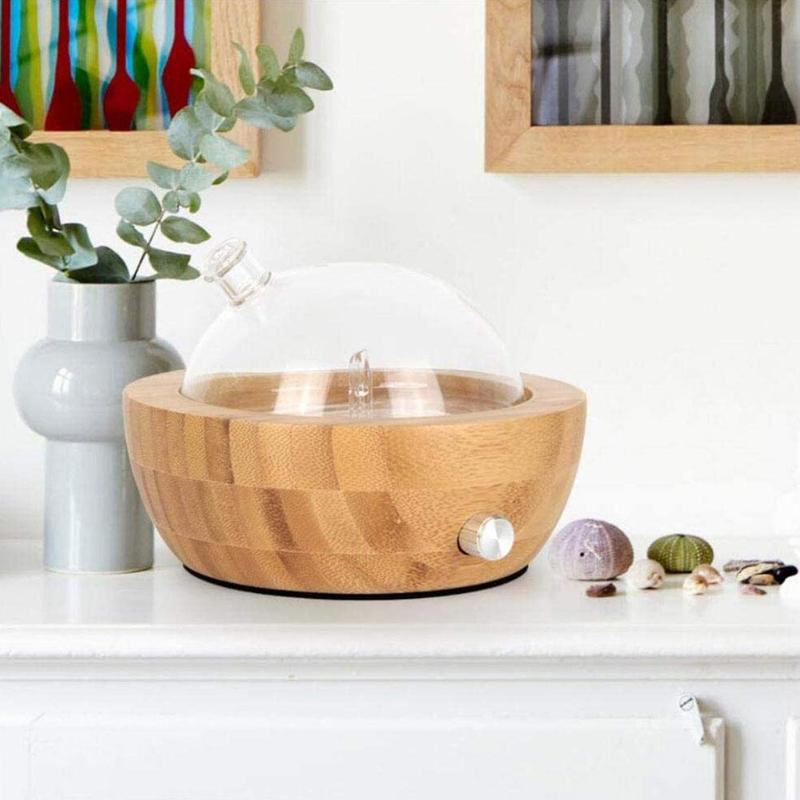 Difusor de aceite esencial nebulizante sin agua para el mejor de oficina, vidrio de colores Led para el hogar, aromaterapia, madera de haya, 25Ml, L0F0