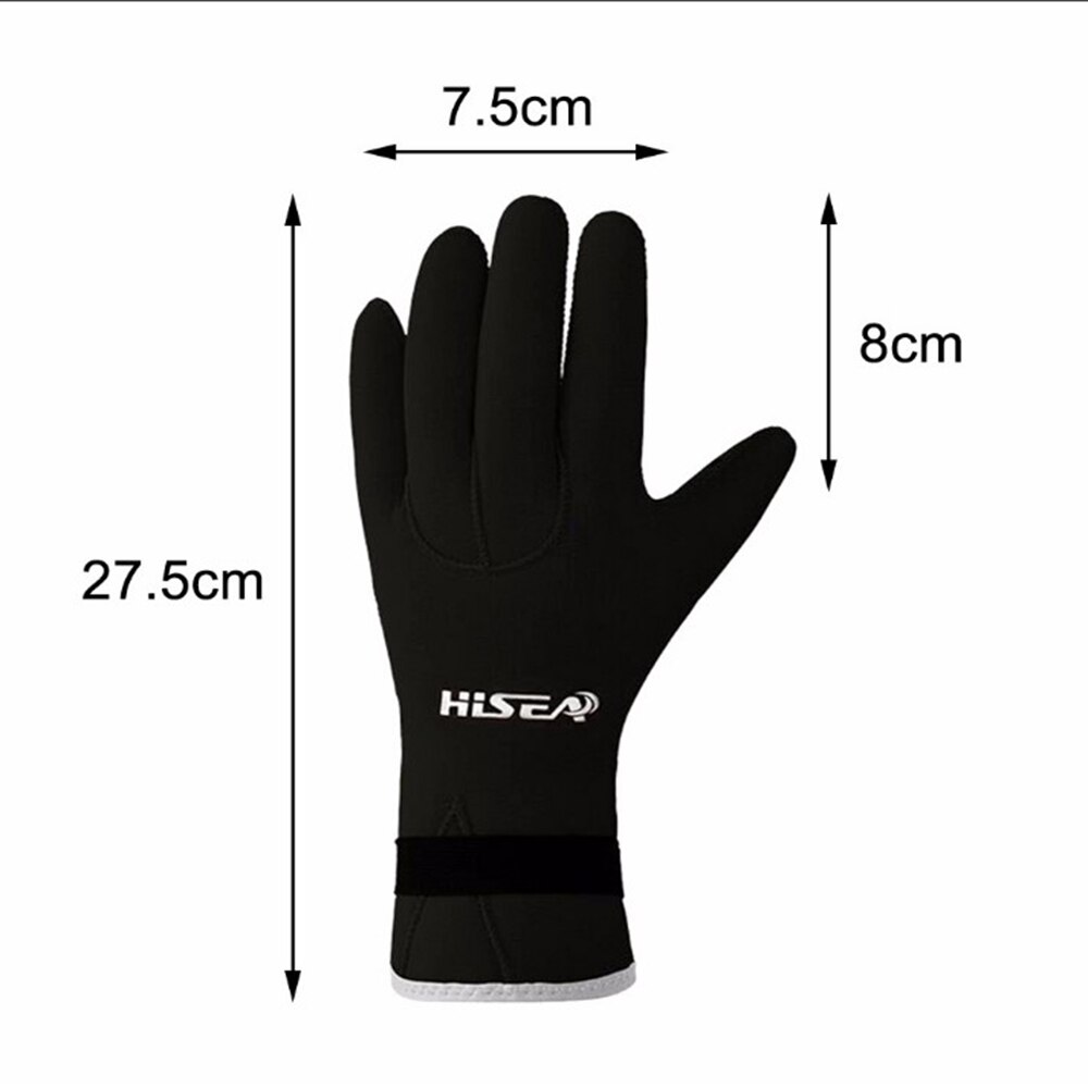 Neopreen 3Mm Duiken Handschoenen Outdoor Koude-Proof Winter Zwemmen Duikuitrusting Scuba Dive Snorkelen Vijf Vinger Handschoenen: black L