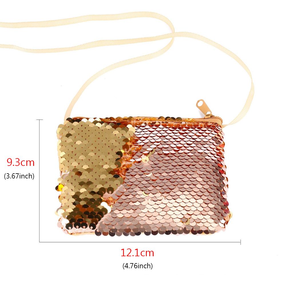 Mermaid Sequins Coin Purse Wallet Kids Girl Glittering Purse Women Handbag Party Zipper Clutch Bag Earphone Package