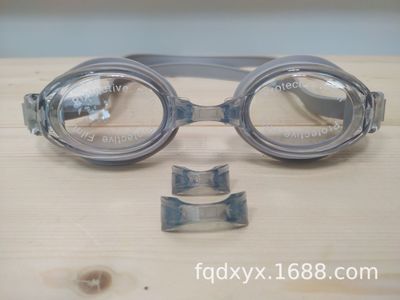 Justerbare briller galvanisering svømmebriller anti-dug uv beskytte voksne børn vandtæt silikone spejl svømmebriller: Grå