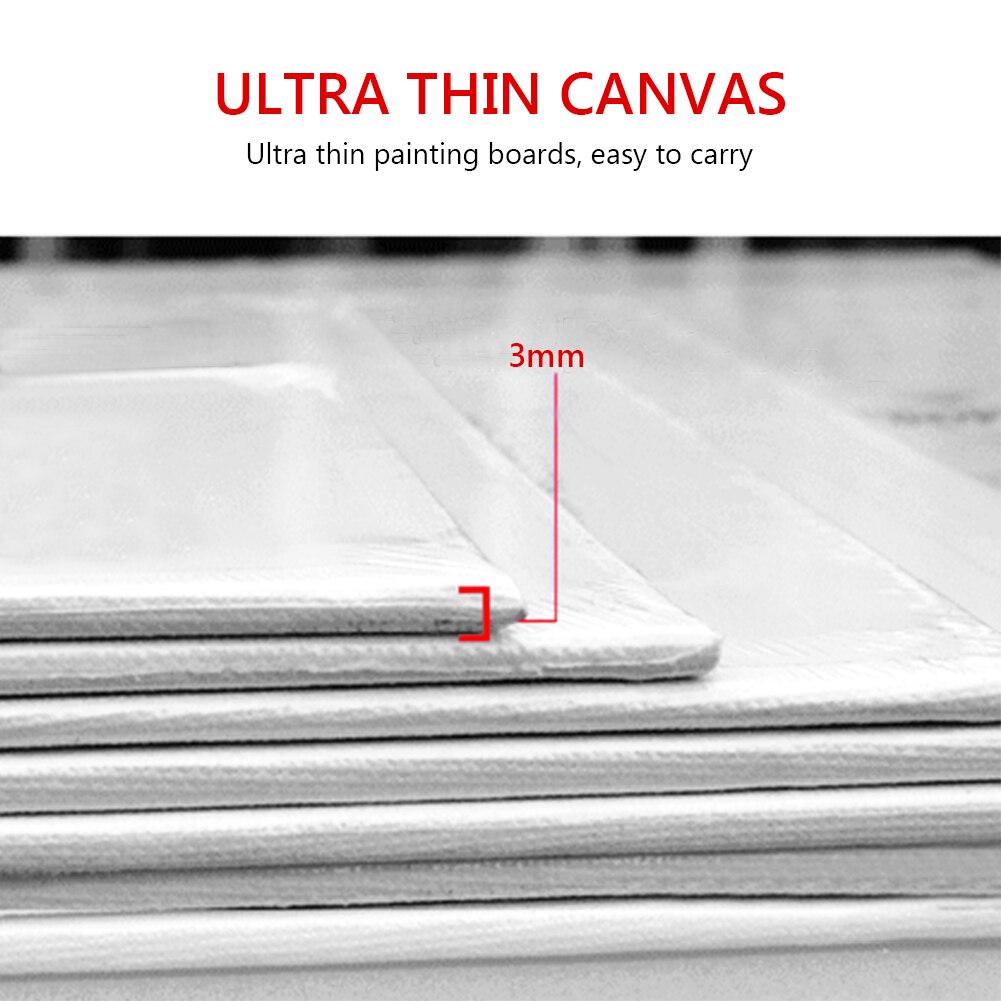 6Pcs/lot Multiple sizes White Blank Square Artist Canvas For Oil Painting Acrylic cotton canvas board For Artists Beginners