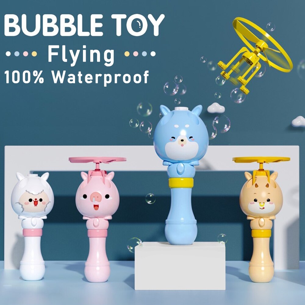 Waterproof Flying Propeller Bubble Maker Machine Supplies Automatic Bubble Blower Maker Boys Girls Toys No Battery Needed