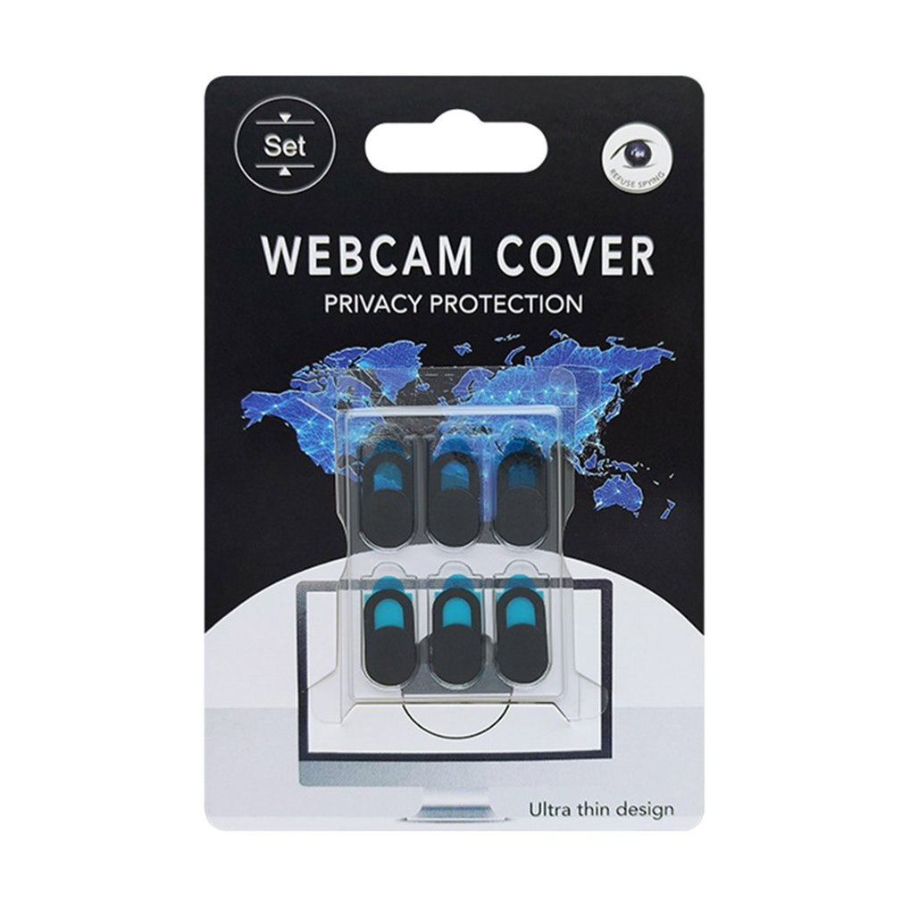 8 stuks computer lens cover universele antispy camera cover elliptische camera occlusie stickers camera privacy cover: Zwart 6 stuks