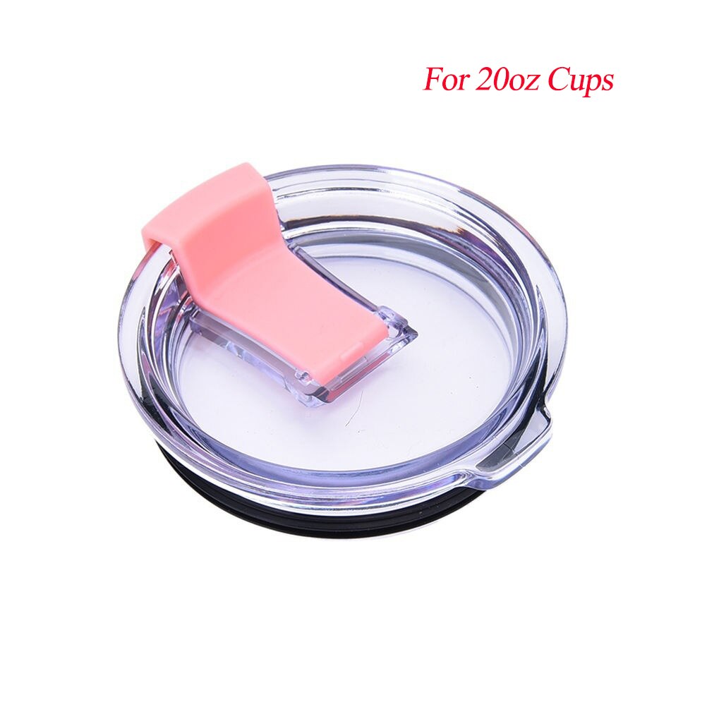 Water Bottle accessories Crystal Clear Tumbler Cup Splash Spill Proof Seals Lid With Slider Closure For 20/30oz bottle covers: Pink 20oz