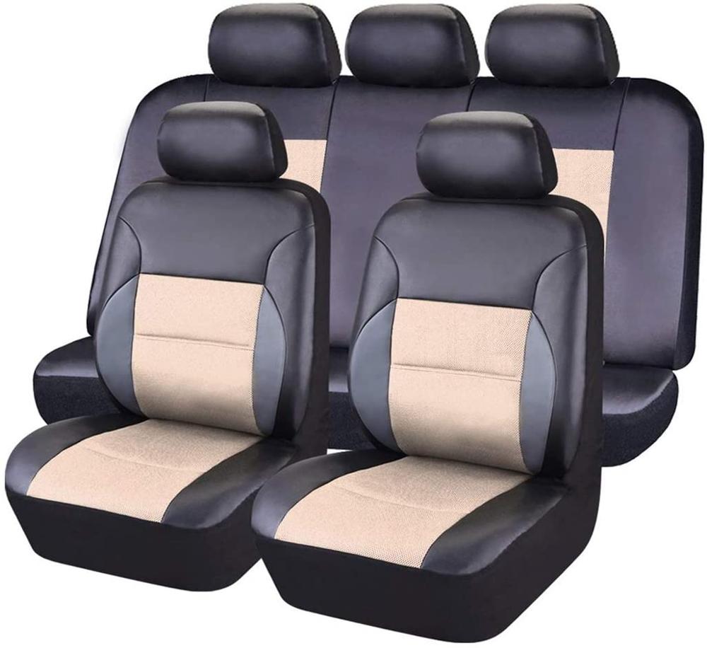 Auto-Pass Pvc Lederen Auto Bekleding Universele Bekleding Interieur Accessoires Auto-Styling Automobiles Stoelhoezen: Beige