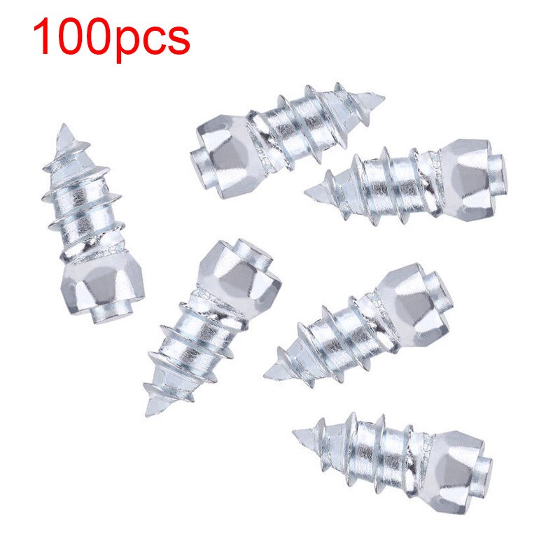 Screw In Tire Snow Spikes Car Auto Off-Road 6mmx15mm Tire Anti-Skid Stud Car ATV Motorcycle Thread Tire Non-Slip Spikes 100pcs: Default Title