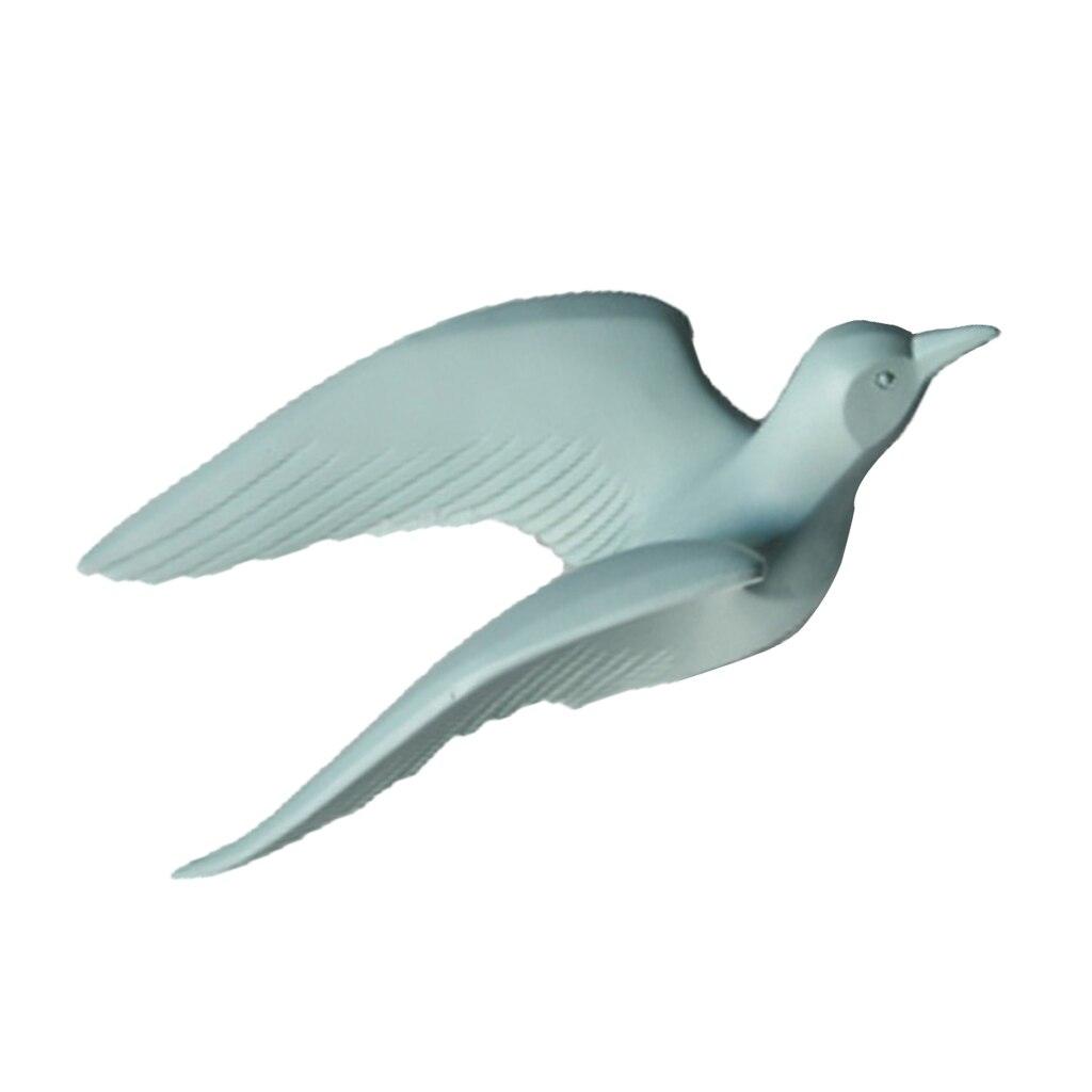 3D Resin Flying Seagull Birds Crafts Wall Art Sculpture Living Room Bedroom Wall Hanging Decoration: Green A