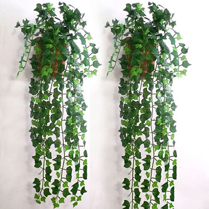 250cm kunstige planter slyngplante grøn blad vedbend vinstokke til hjemmet bryllup dekoration gør det selv hængende krans kunstige blomster
