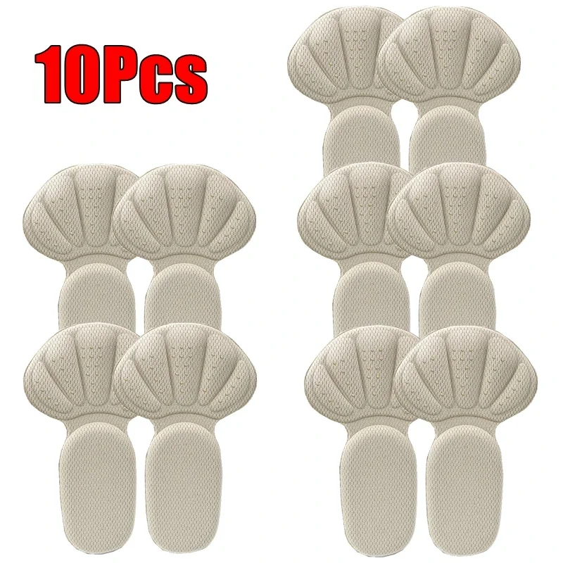 Pegatinas para el talón, zapatillas, Protector del talón, almohadillas para los pies, alivio del dolor, reductor de tamaño, plantillas antideslizantes para zapatos, almohadilla para el cuidado de los pies en forma de T, empuñaduras para el talón: Gris
