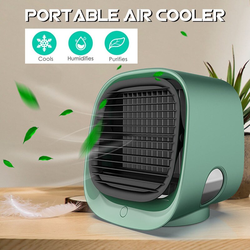 Praktisk luftkøleventilator bærbar klimaanlæg luftfugter plads let kølig renser luftkølingsventilator til hjemmekontor usb: 3