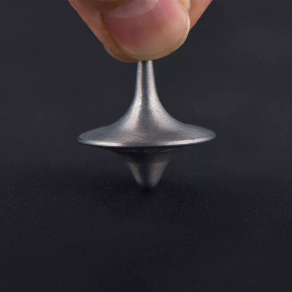 1Pcs Spinning Top Metal Gyro Great Accurate Silver Spinning Top Movie Totem Print Spinning Top