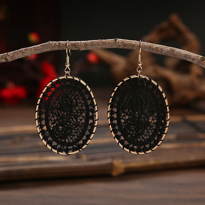 15 kolorów etniczne czerwone hafty spadek kolczyki dla kobiet Handmade Vintage kwiat Boho kolczyki indyjskie kolczyki: Style 3