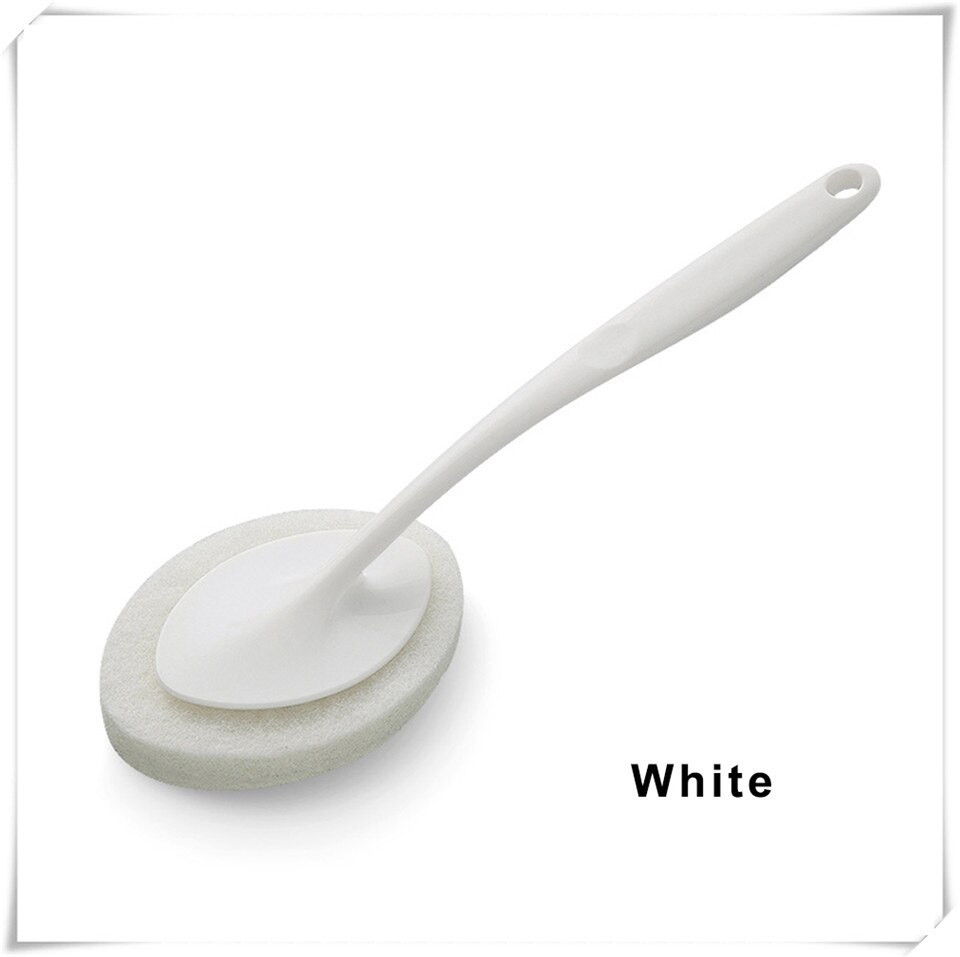 Msjo conjunto de escova para banheira, conjunto com escova para limpeza de azulejo, banheiro, esponjas de limpeza, cabo longo, furacão, esponja de limpeza: white brush