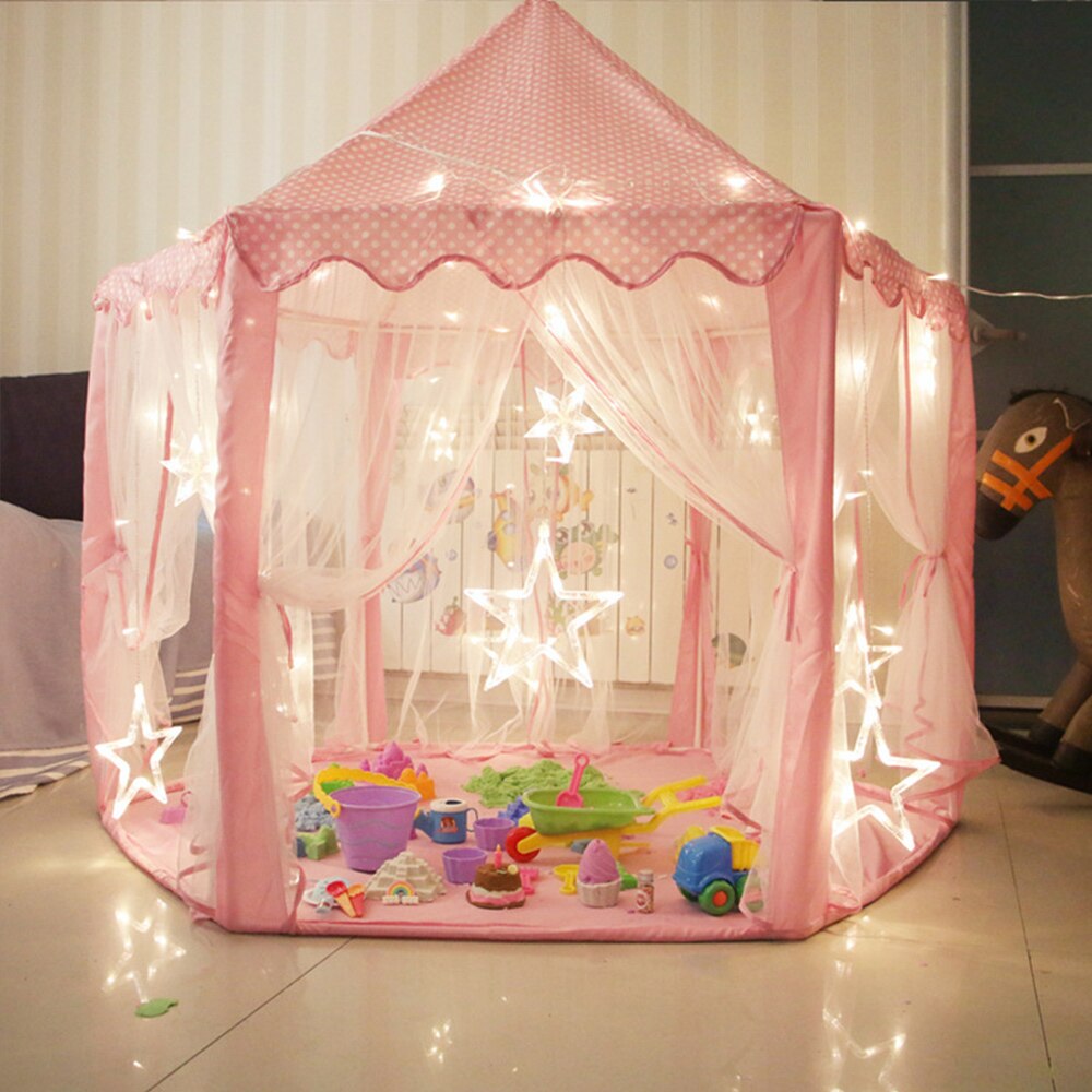 Children's Tent Play Tent Outdoor Indoor Garden Folding Playing Lodge Kids Balls Pool Playhouse Princess Girl's Dreamful Castle