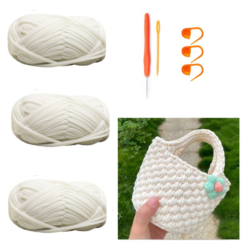 TPRPYN – Mini sac à main ananas, kit de crochet avec fil, kits de pochette de plage, panier tricoté fait main pour débutant avec vidéo: 37-3