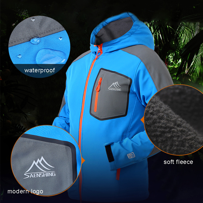SAENSHING regenjacke herren softshell-jacke Männer Wasserdichte Jacke Wandern Vlies Regen Mantel Angeln Windjacke draussen Camping Wandern Weiche Hülse