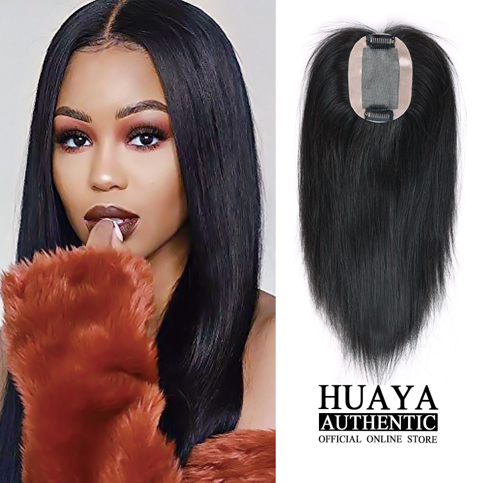 HUAYA-perruque demi-tête faite à la main, perruque naturelle duveteuse Invisible, accessoires capillaires pour femmes