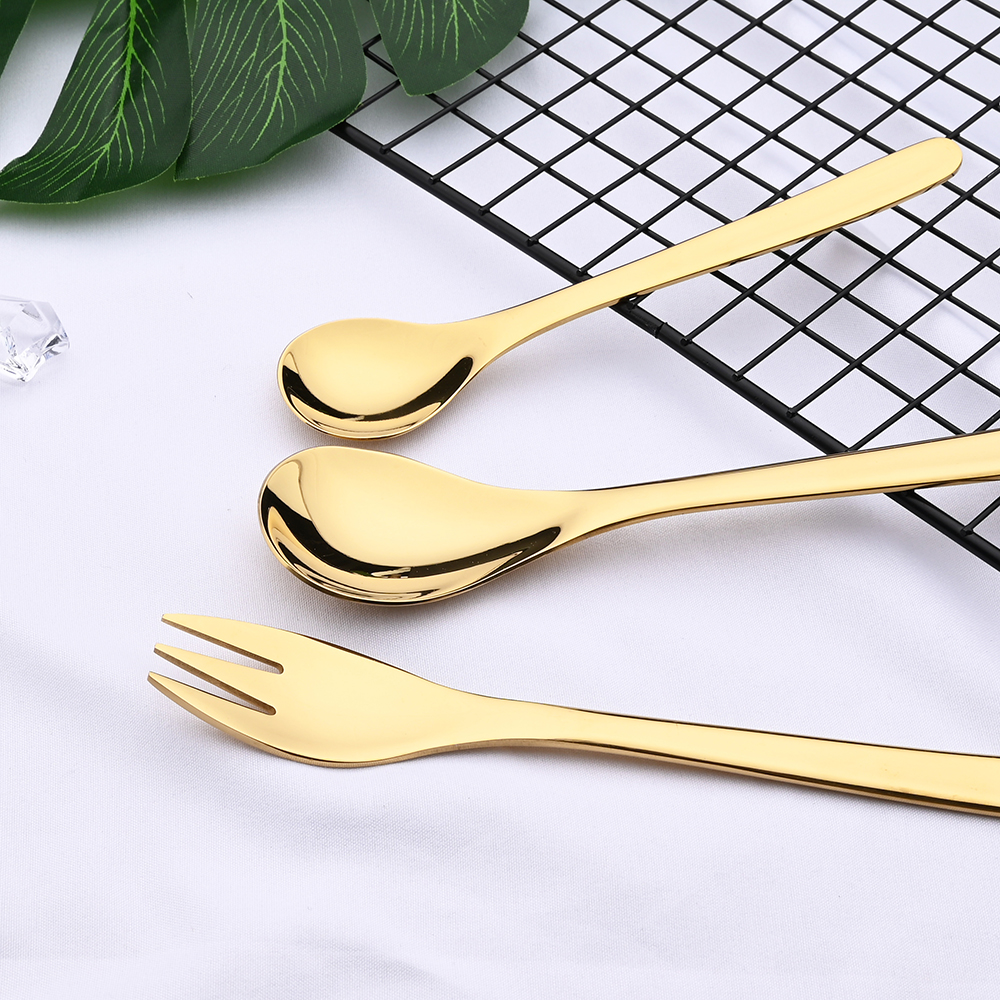 Rose Gold Tableware Set Mirror Silverware Set 304 Stainless Steel Cutlery Kitchen Knife Spoon Flatware Western Dinnerware Set