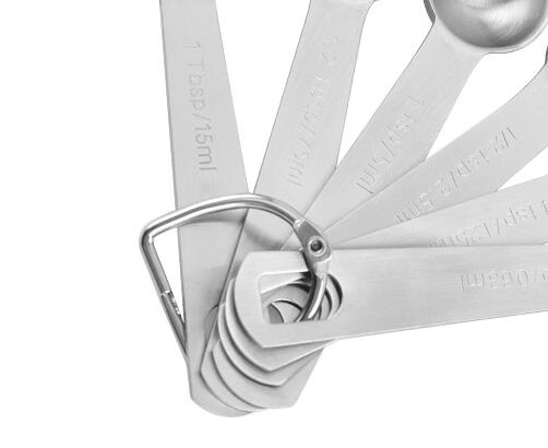 Stainless steel measuring spoon set with calibrated baking measuring spoon set kitchen milk powder seasoning measuring spoon set