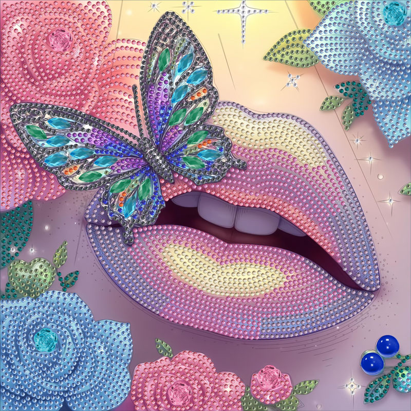 1-delige 5D dierendiamantschilderset, frameloze doe-het-zelf-huisdecoratie of festivalcadeau diamantkunstset en volledige set gereedschappen: Paars