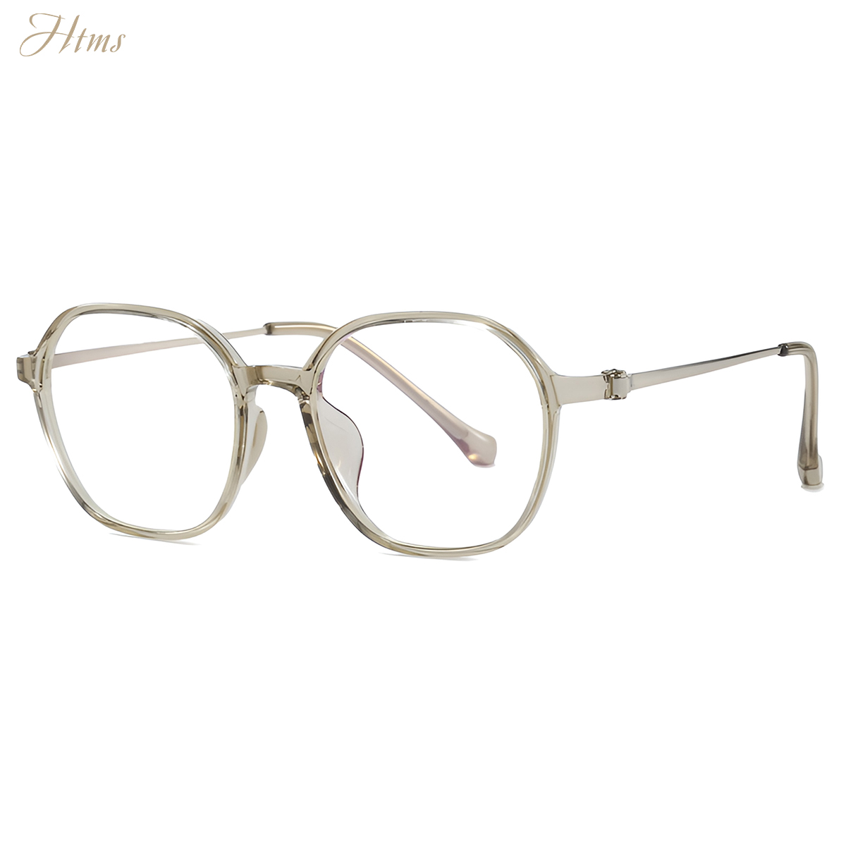 Htms geometriske polygon tr retro vintage briller letvægts  tr90 stel hipster unisex briller minimalistiske acetat: Grøn