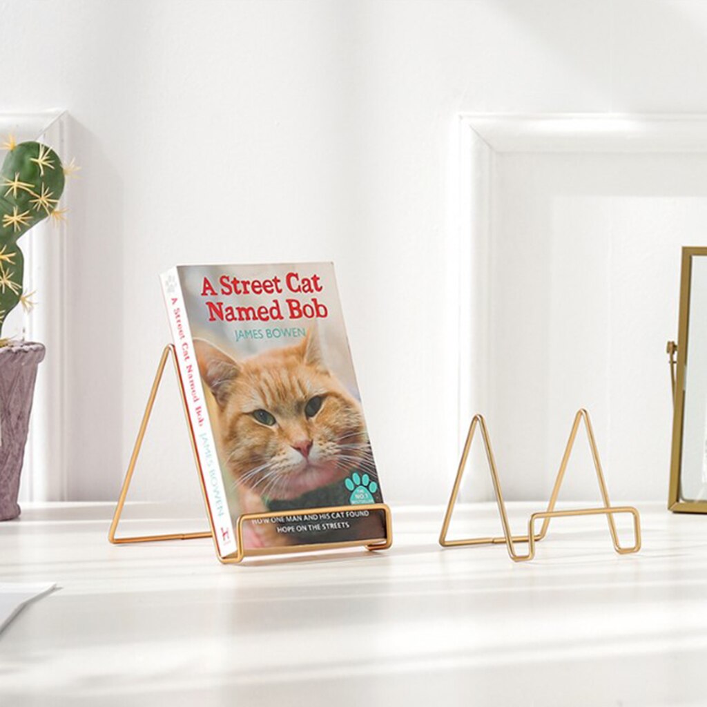 1pcs Desktop Square Iron Essel Plate Display Stand Picture Frame Holder Home RToom School Shop Office Use