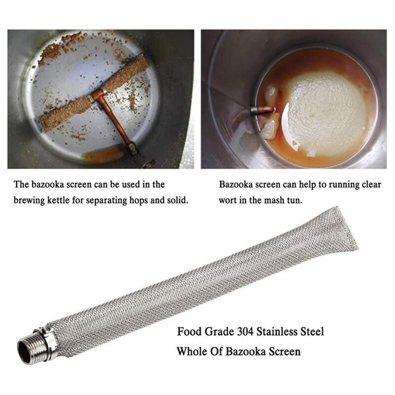Stainless Steel Beer Strainer Home Portable Beer Brewing Wine Filter Bazooka Screen Reusable Wine Kettle Tools Accessories