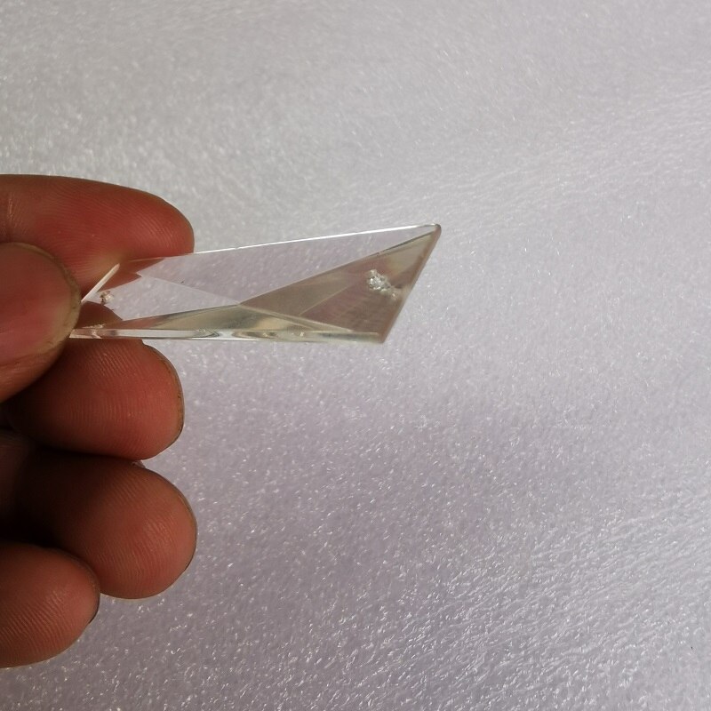 Barra de cristal triangular Trapezoidal transparente de 50mm con 2 orificios, accesorios para cortina de casa de cristal Prisma