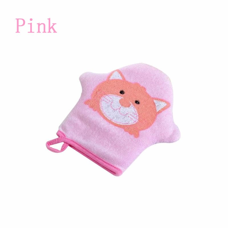 Supersuave guante de algodón con estampado de dibujos animados para bebé, cepillo para ducha de baño, esponja para niños, Bola de toalla para frotar, L4MC